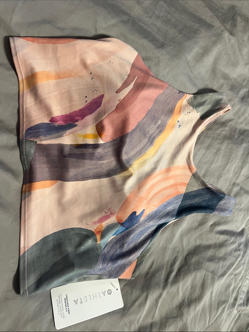 Athleta Painted Wave bra Tank Top - Pastel Multi